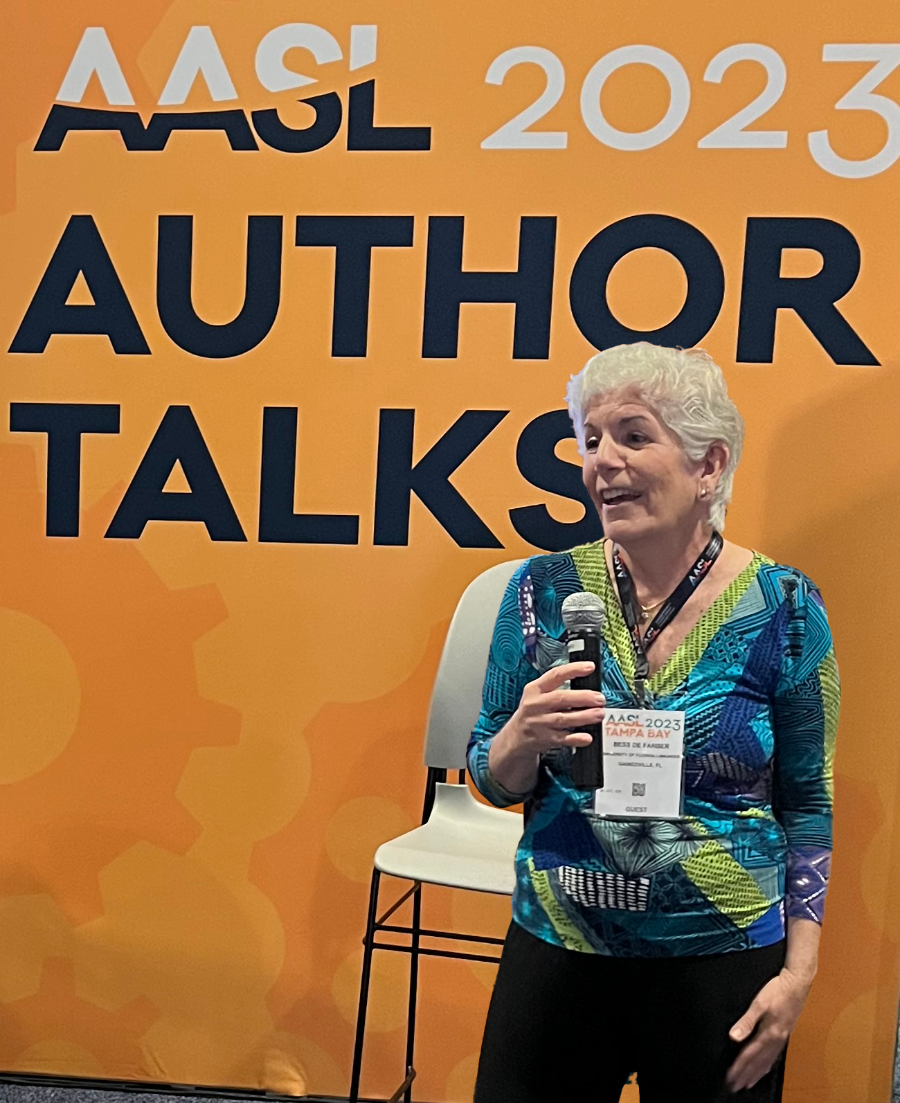 Bess de Farber with her books