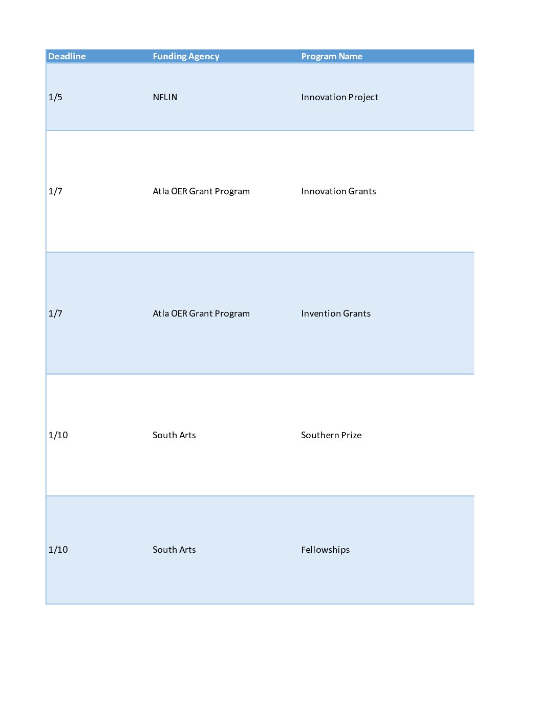 master deadline calendar graphic