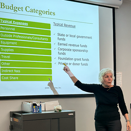 Bess reviewing budget categories